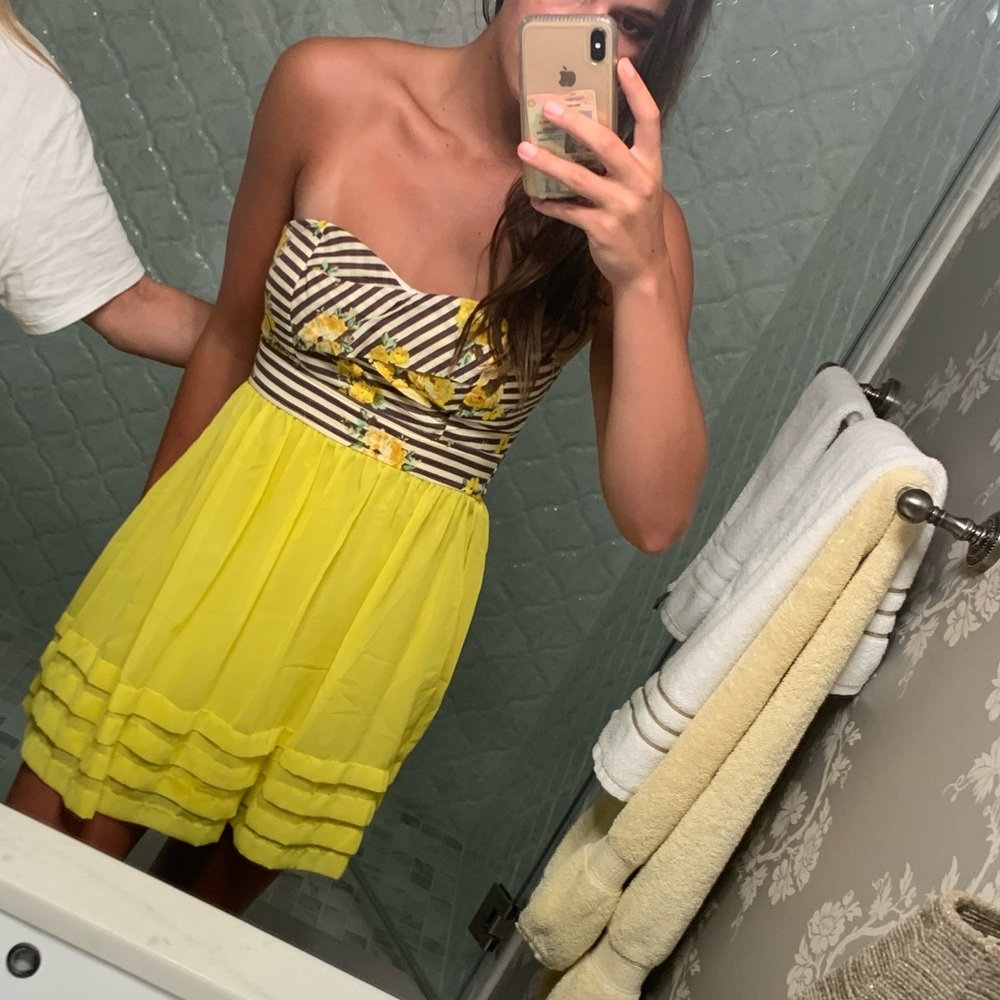 jodi kristopher yellow mini dress